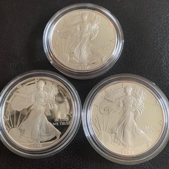 Silver American Eagle One Ounce Proof Bullion Coin,1994,1995,1997 - Picture 4 of 8